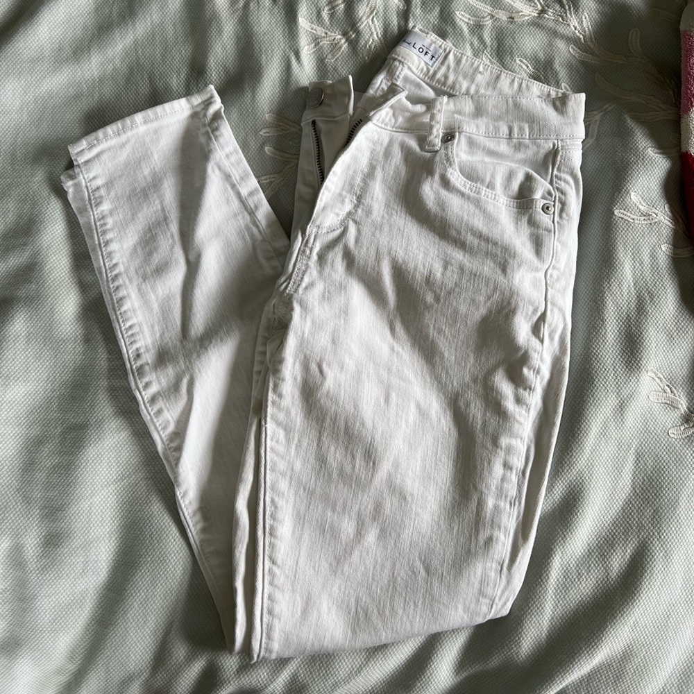 White Ann Taylor Loft Skinny Jeans